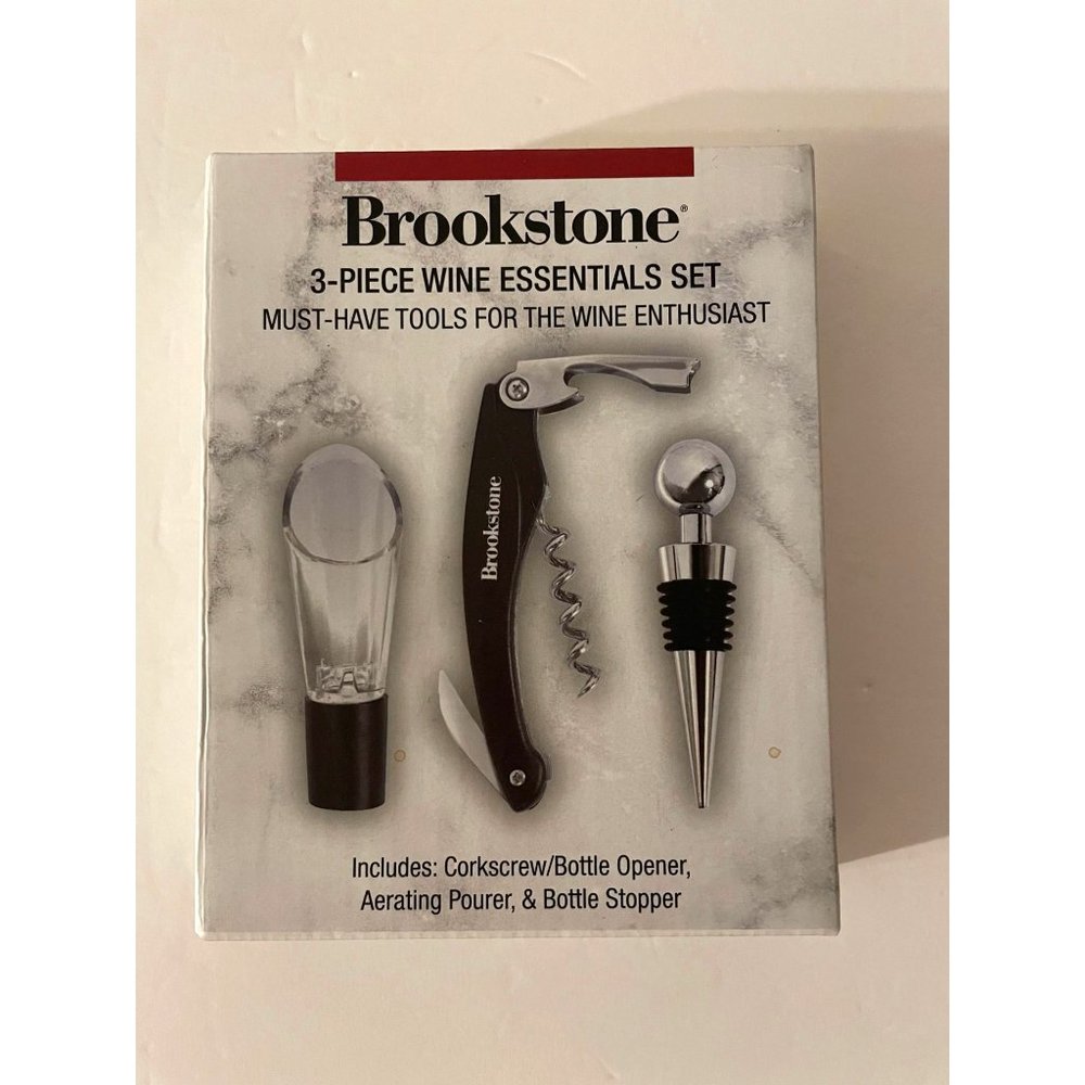 NIB- Brookstone 3 Piece Wine Essentials Set